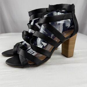 Universal Thread Black Strappy Block Heel Sandals